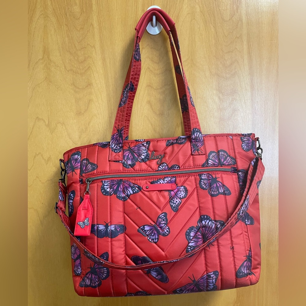 LUG Paddle Carry-All Tote / Shoulder Bag - Butterfly Poppy